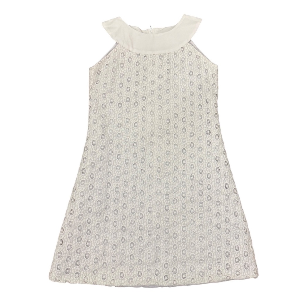 Susanne Lively Designs Kids White Lace Dress‎ Size 8 Sleeveless Collar